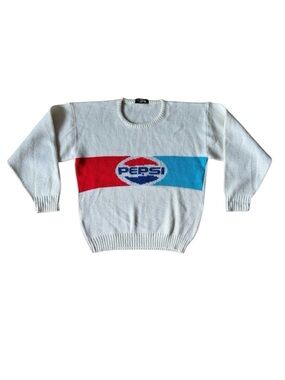 Vintage Pepsi Sweater Acrylic Knit XL Long Sleeve Logo